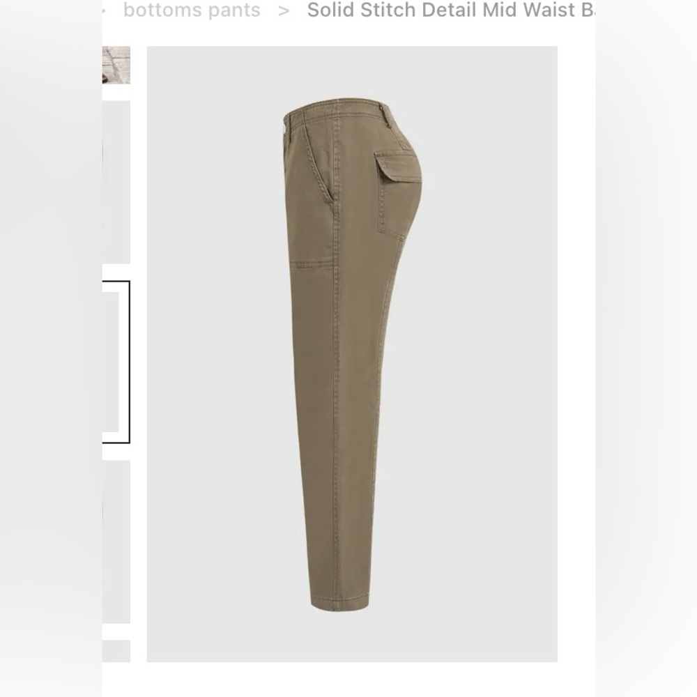 Flamingals Cropped Utility Ankle Pants in Olive - Picture 5 of 10